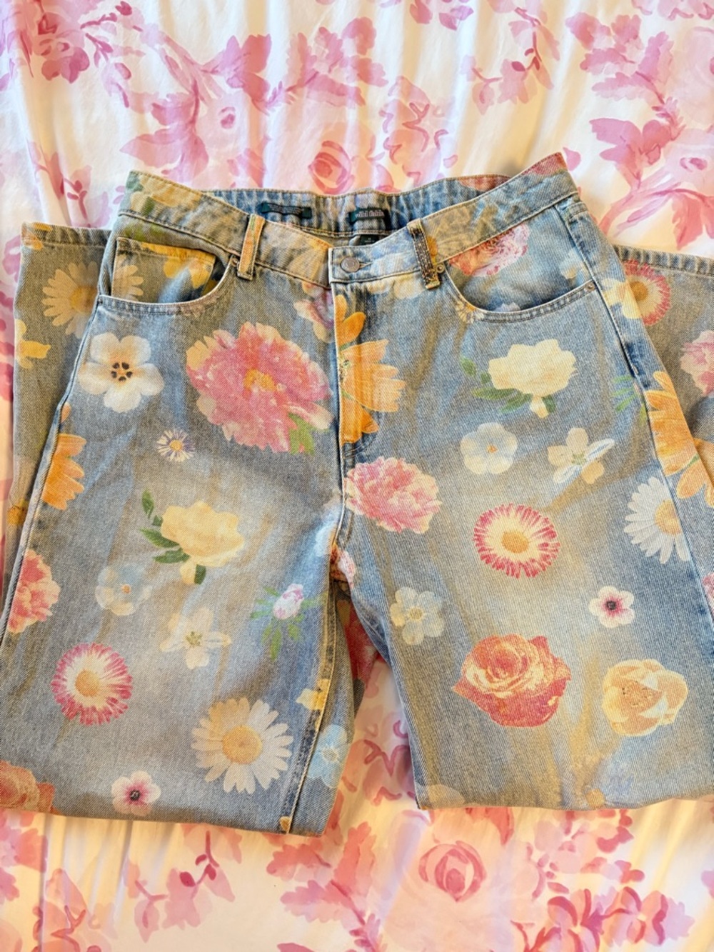 wild fable Pastel Floral Print Straight Leg Jeans